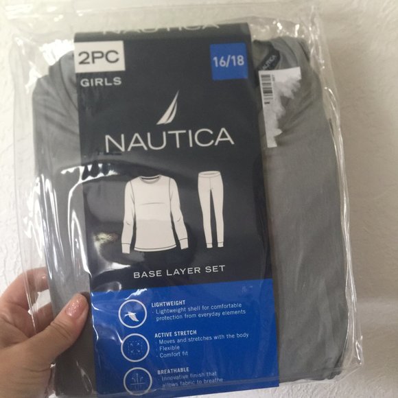 Nautica Girls Base Layer Top & Bottom Long Johns Thermal Underwear Set Size 16+ - Picture 2 of 7